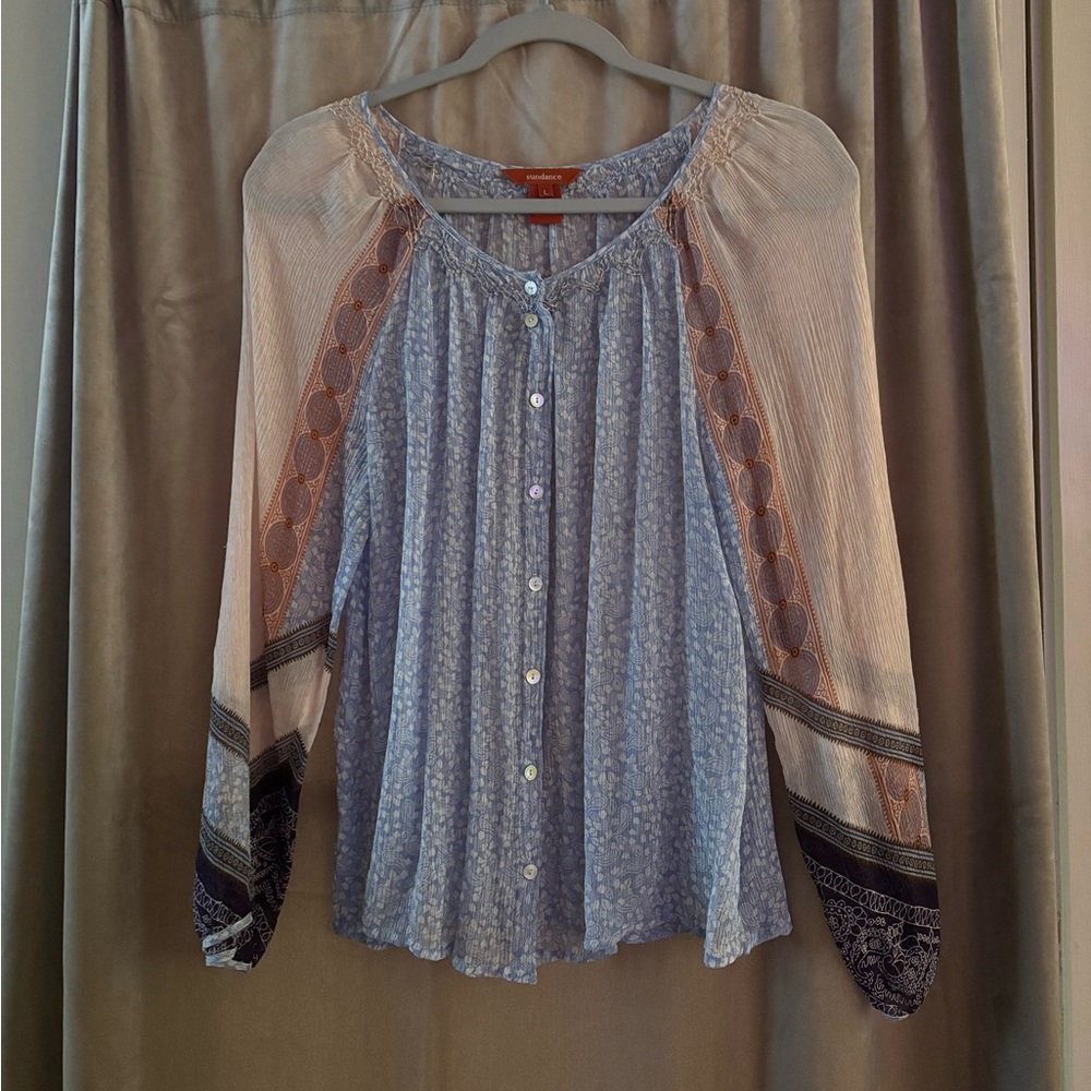 Boho Sundance Gauze Shirt Sz L